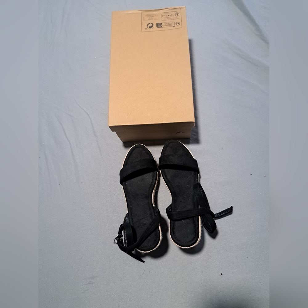 Black Women's Wedge  Sandals